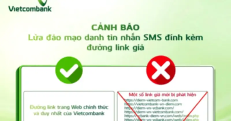 Vietcombank cảnh báo chiêu lừa đảo mới qua tin nhắn SMS giả mạo điểm thưởng