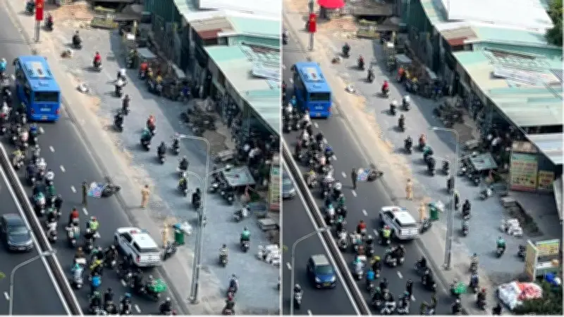 Xe buýt va chạm xe máy tại TP.HCM, một người tử vong tại chỗ