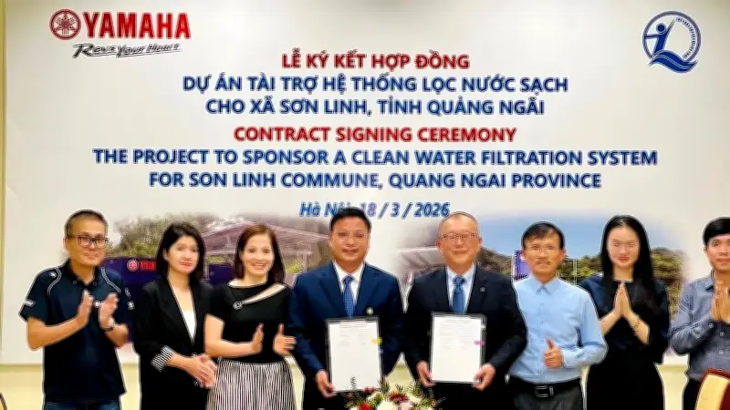 Yamaha Motor Việt Nam tài trợ 3 tỷ đồng lắp đặt hệ thống lọc nước sạch tại Quảng Ngãi