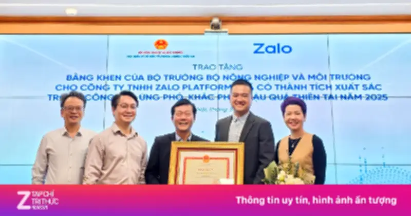 Zalo Nhận Bằng Khen Của Bộ Nông Nghiệp Và Môi Trường Vì Đóng Góp Phòng Chống Thiên Tai