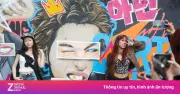 Bức tường graffiti vẽ nam thần Kpop cao 1,9 m gây sốt Hà Nội