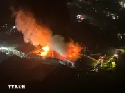 Hà Nội: Hỏa hoạn bùng phát tại xưởng gỗ trong đêm, lực lượng cứu hỏa khẩn trương ứng phó