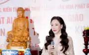 Hồ Quỳnh Hương hát live trong lễ công bố cuộc thi sáng tác nghệ thuật Phật giáo