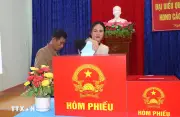 Hàng nghìn công nhân Khu kinh tế Dung Quất nô nức tham gia bầu cử sớm