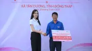Hoa hậu Thanh Thủy trao máy lọc nước và khám sức khỏe cho trường học và dân cư