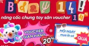 Lazada Bùng Nổ Sinh Nhật 14 Tuổi: Voucher 14 Triệu, Mua 1 Tặng 1, Giảm 50%