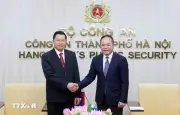 Đoàn Công an cấp cao Lào làm việc với Công an Hà Nội về hợp tác an ninh