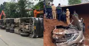 Phú Thọ: Xe đầu kéo lật nghiêng đè bẹp ô tô và xe máy, 2 phụ nữ tử vong thương tâm