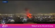 Quả Cầu Lửa Bùng Lên Gần Trụ Sở Đài Truyền Hình Iran Sau Cuộc Không Kích