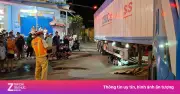 Tai nạn thảm khốc ở Đồng Tháp: Xe máy bị cuốn gầm container, 1 tử vong, 1 bị thương
