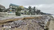Thanh Hóa: Tuyến kè chắn sóng khu du lịch biển Hải Tiến bị sạt lở nghiêm trọng