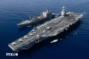 Tàu sân bay USS Gerald R. Ford rời Trung Đông giữa lúc căng thẳng leo thang