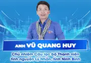 Vũ Quang Huy: Gương mặt trẻ tiêu biểu với hành trình tình nguyện vì cộng đồng tại Ninh Bình