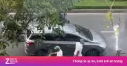 Va chạm giao thông biến thành ẩu đả, hai người đàn ông rượt đuổi đánh tài xế ôtô ở TP.HCM