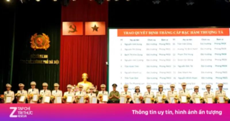 146 cán bộ Công an Hà Nội được thăng cấp bậc hàm thượng tá