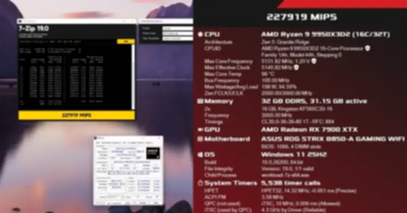 AMD Ryzen 9 9950X3D2 lộ điểm benchmark, nhiệt độ 95°C kéo tụt hiệu năng đáng kể
