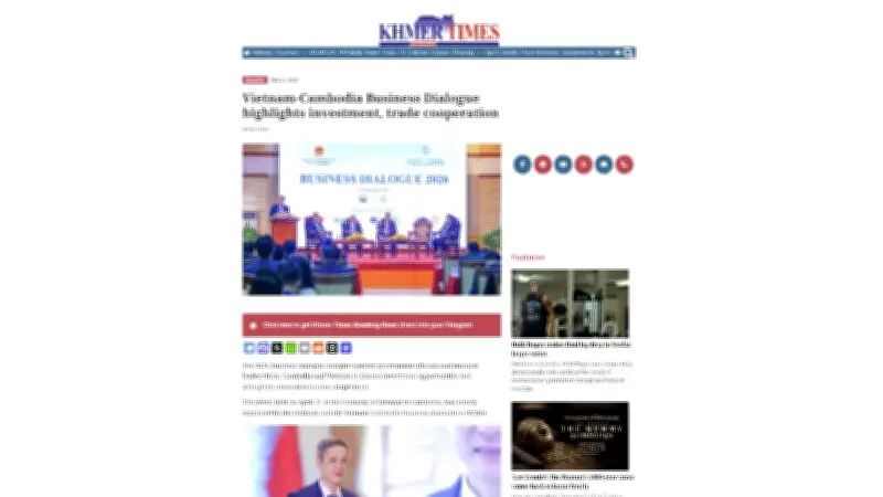 Báo Campuchia đồng loạt ca ngợi Đối thoại Doanh nghiệp 2026, mục tiêu 20 tỷ USD trong tầm tay