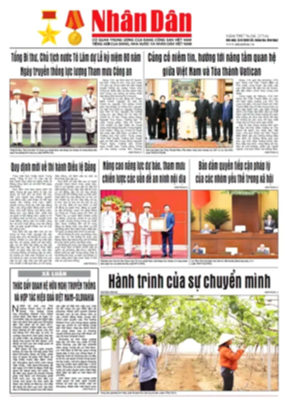 Báo Nhân Dân số 25714: Đưa tin về các vấn đề chính trị, kinh tế và xã hội nổi bật