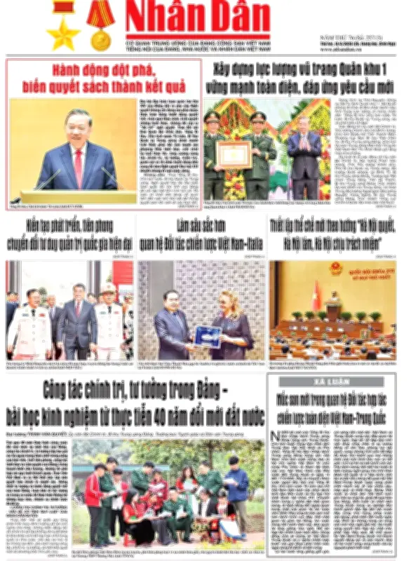 Báo Nhân Dân số 25715: Đưa tin về các vấn đề chính trị, kinh tế và xã hội nổi bật