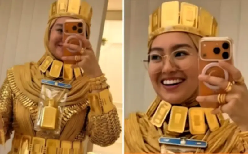 Cô Dâu Phủ Vàng Từ Đầu Đến Chân Gây Sốt Mạng Xã Hội Tại Dubai