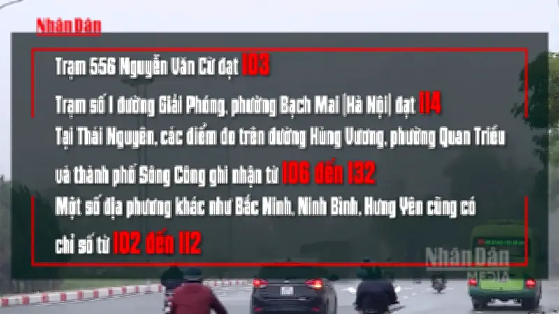 Chỉ số ô nhiễm không khí vượt ngưỡng tại nhiều tỉnh miền Bắc