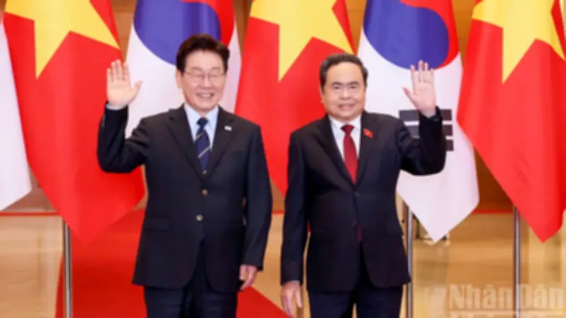 Chủ tịch Quốc hội Trần Thanh Mẫn hội kiến Tổng thống Hàn Quốc Lee Jae-myung