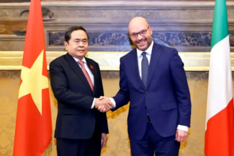 Chủ tịch Quốc hội Trần Thanh Mẫn hội đàm với Chủ tịch Hạ viện Italia Lorenzo Fontana