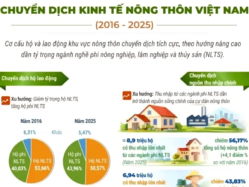 Chuyển dịch kinh tế nông thôn Việt Nam: Nhìn lại giai đoạn 2016-2025 và định hướng tương lai