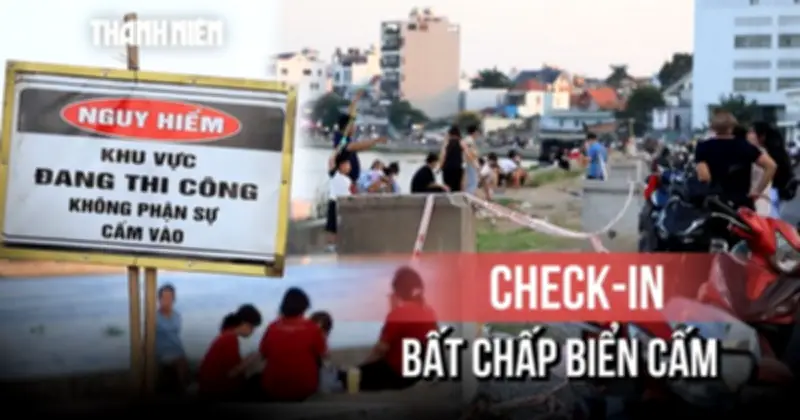 Cảnh báo an toàn tại 'biển Gò Vấp' TP.HCM: Người dân vượt rào chắn check-in bất chấp nguy hiểm