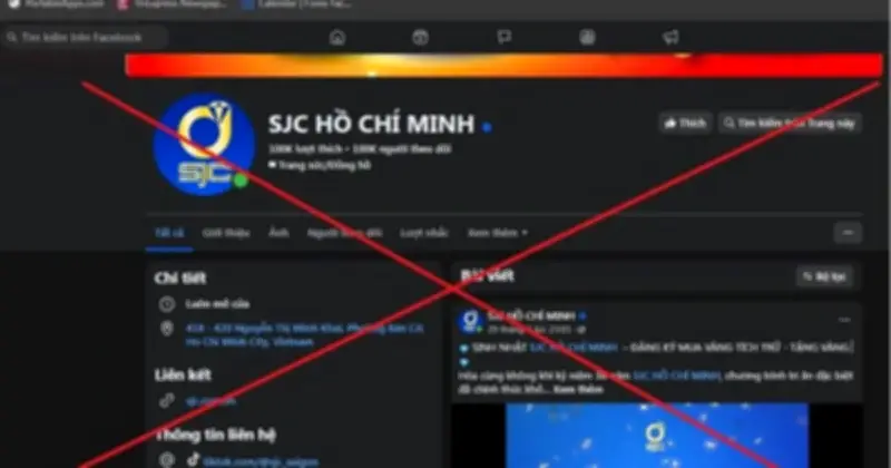 Cảnh báo lừa đảo mạo danh SJC: Fanpage giả dụ khách mua vàng trực tuyến