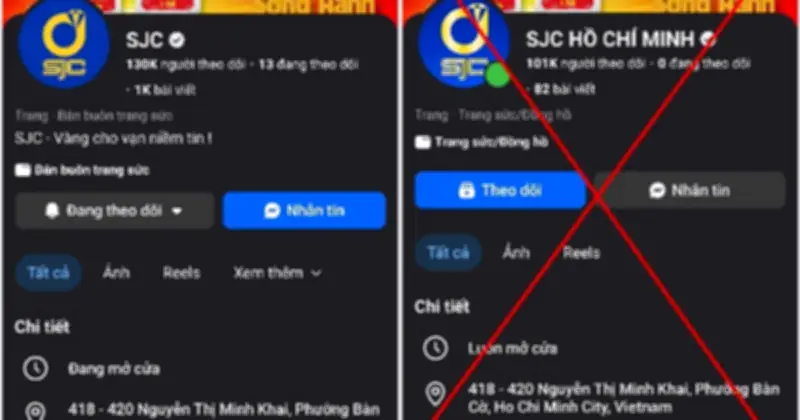 Cảnh báo lừa đảo: Nhiều fanpage giả mạo SJC, Phú Quý, Bảo Tín Minh Châu để chiếm đoạt tiền