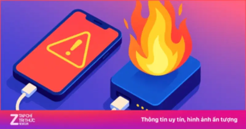 Cảnh báo nguy cơ cháy nổ khi sạc pin dự phòng qua đêm