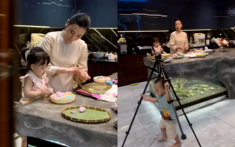 Cặp Song Sinh Nhà Phương Oanh Gây Cười Khi Theo Mẹ Vào Bếp Làm Bánh