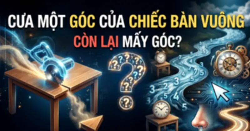 Câu đố hình học: Cưa một góc bàn, kết quả bất ngờ khiến nhiều người sai