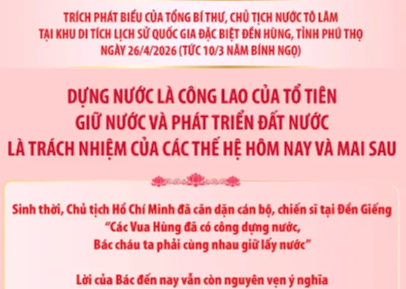 Giữ nước và phát triển đất nước là trách nhiệm của các thế hệ hôm nay và mai sau