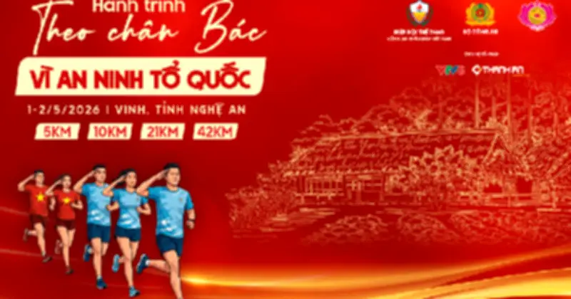 Giải chạy 'Hành trình theo chân Bác' 2026 tại Nghệ An quy tụ hơn 3.000 VĐV