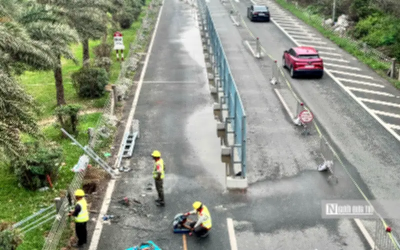 Hà Nội rào chắn 700m Đại lộ Thăng Long để thi công tuyến metro số 5