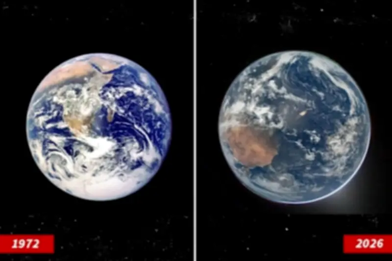 Hai bức ảnh Trái Đất cách nhau 54 năm của NASA gây tranh cãi về biến đổi khí hậu