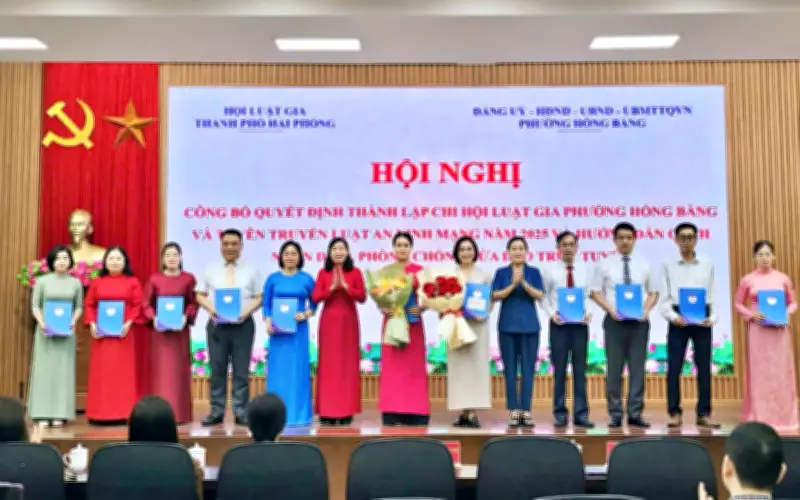 Hải Phòng thành lập Chi hội Luật gia phường Hồng Bàng, tăng cường hỗ trợ pháp lý cơ sở