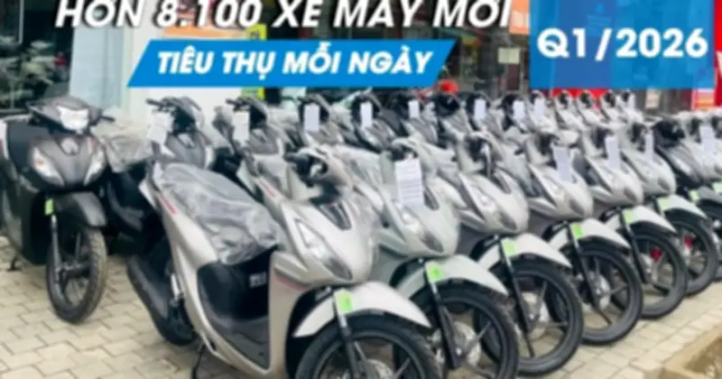 Hơn 8.100 xe máy mới được mua mỗi ngày tại Việt Nam trong quý 1/2026