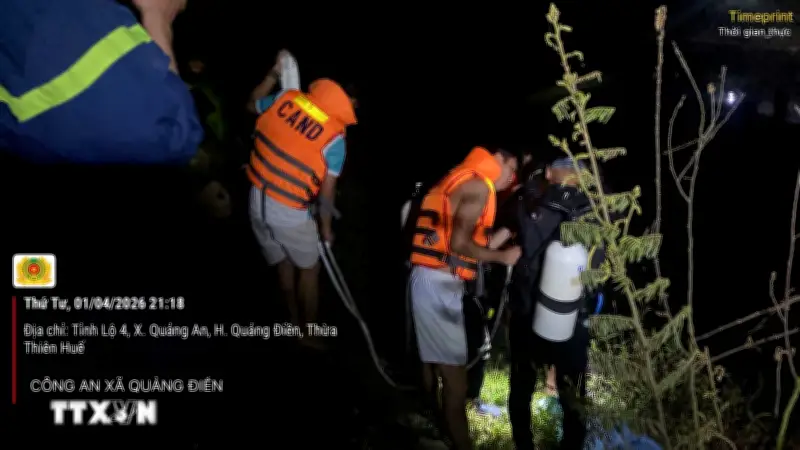 Huế tìm thấy thi thể cháu bé mất tích khi đi tắm sông ở khu vực Mỹ Xá