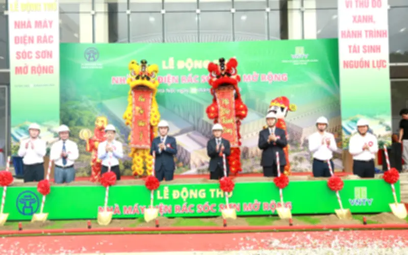 Khởi công mở rộng Nhà máy điện rác Sóc Sơn, xử lý 1.600 tấn rác mỗi ngày