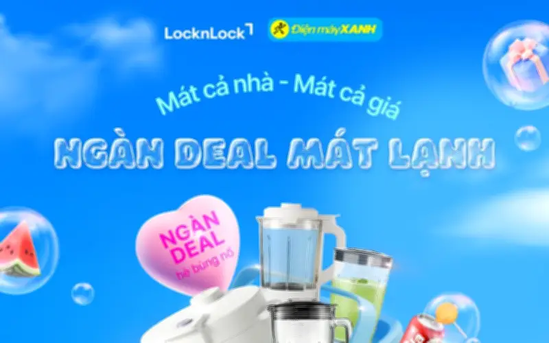 LocknLock tung siêu deal 50% tại Điện Máy Xanh: Mua 1 tặng 1 chỉ trong tháng 4