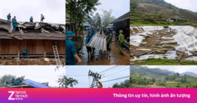 Mưa đá, dông lốc làm tốc mái 244 ngôi nhà ở Lào Cai