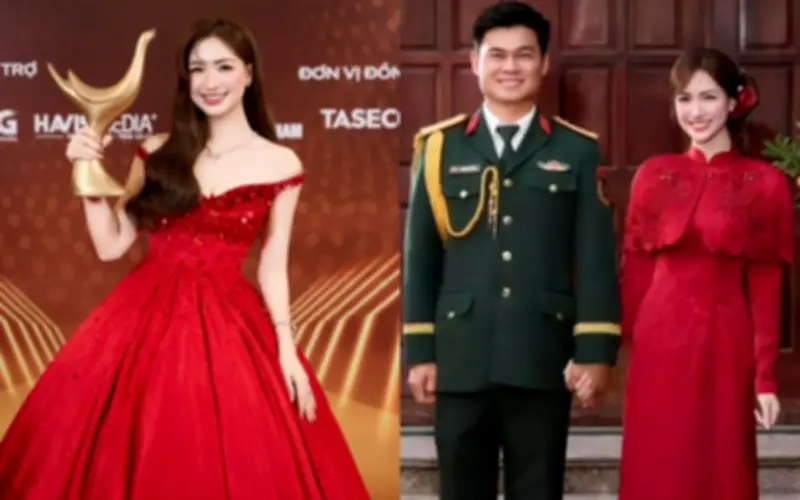 Nữ ca sĩ quê Bắc Ninh đón tin vui ở Giải Cống hiến, đồng hành cùng chồng quân nhân