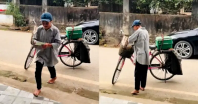 Người cha lam lũ đạp xe gửi thiệp mời đám cưới con gái khiến cộng đồng xúc động
