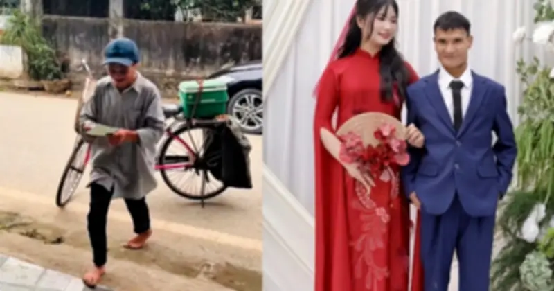 Người cha lam lũ đạp xe mời cưới con gái gây xúc động mạng xã hội