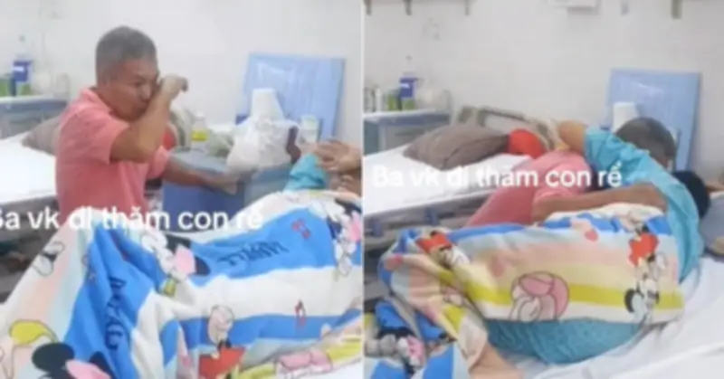 Người cha vượt 200km thăm con trai ốm nặng, khóc nức nở bên giường bệnh