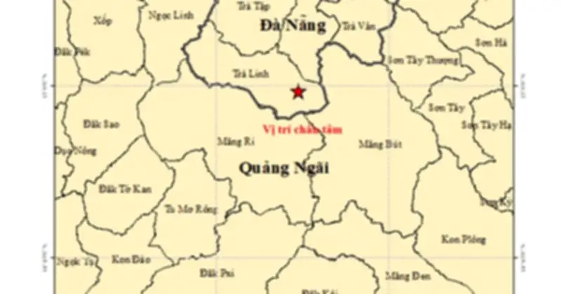 Đà Nẵng và Quảng Ngãi liên tiếp hứng 5 trận động đất nhẹ trong sáng 22/4