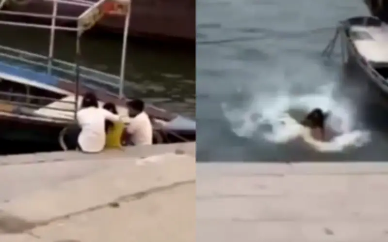 Phụ nữ trẻ nhảy sông Hằng sau khi bị bạn trai tát ở Varanasi, Ấn Độ